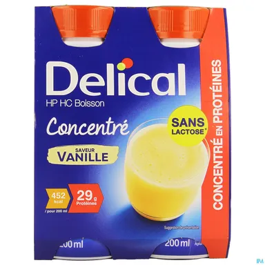 Delical Concentraat Drank HP-HC Vanilla 4x200ml