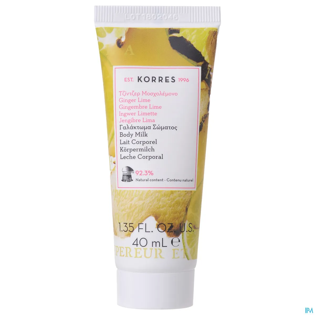 Korres Lichaamsmelk Gember Limoen 40 ml