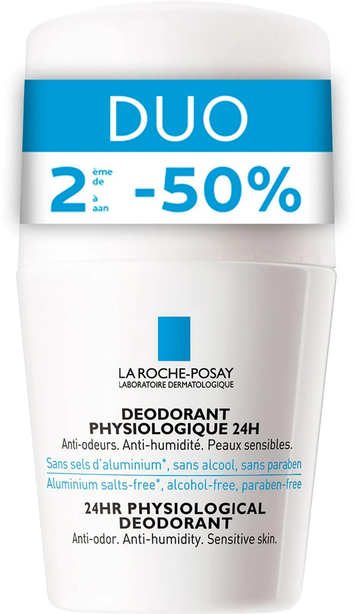 La Roche-Posay Fysiologische Deodorant 24u Roll-On 2x50ml (2de aan - 50%)