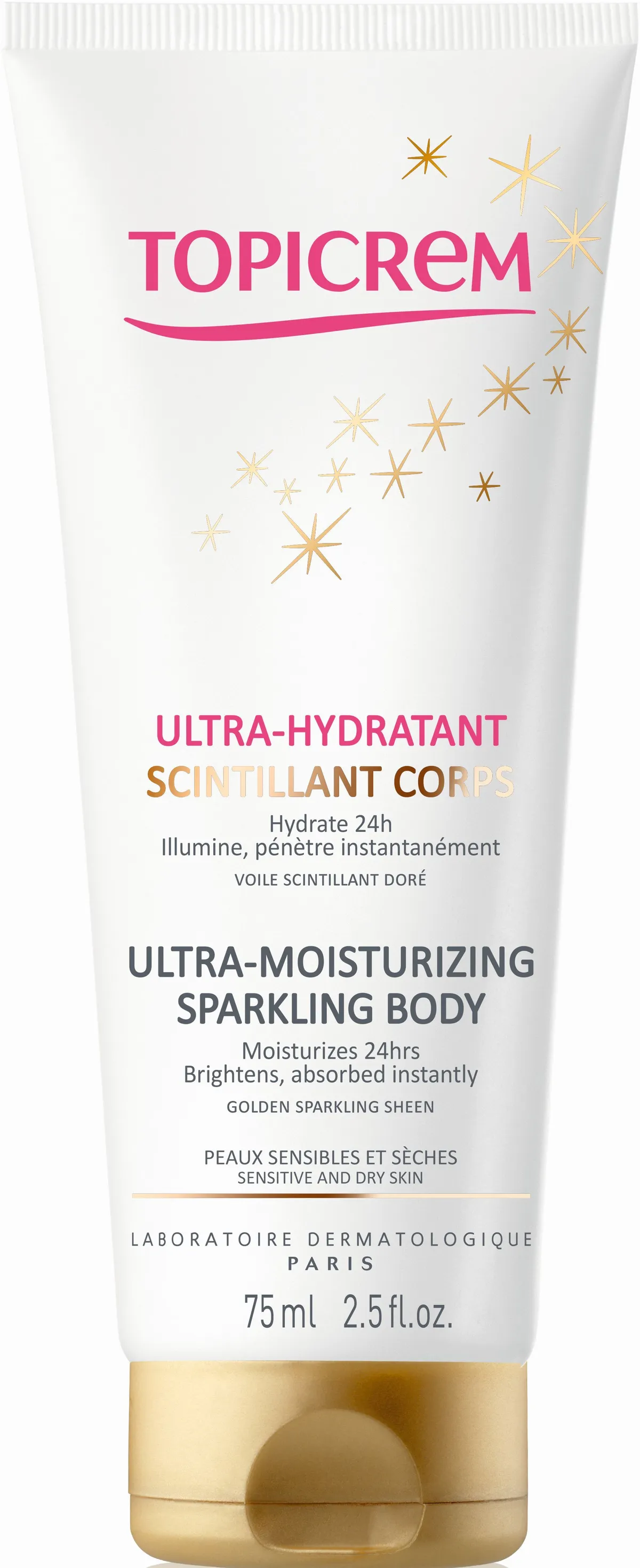 Topicrem Ultra-Hydratant Scintillant Doré Corps 75ml
