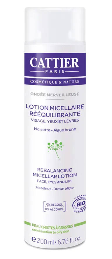 Cattier Lotion Micellaire Réequilibrante Noisette & Algue Brune Bio 200ml