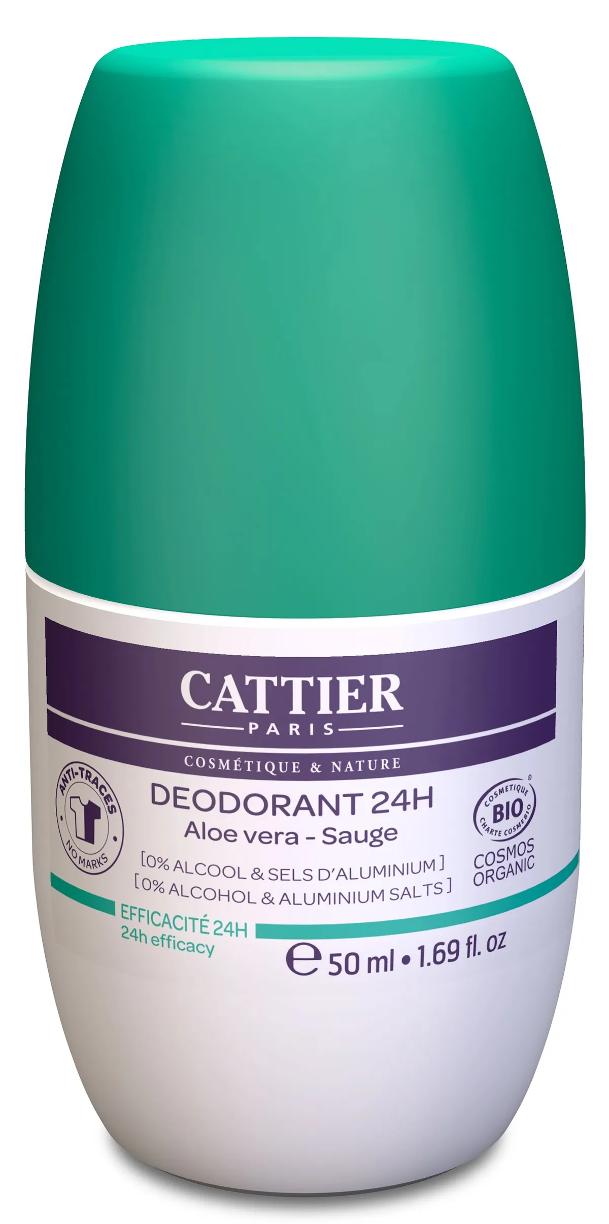 Cattier Déodorant Aloé Vera & Sauge Bio 50ml