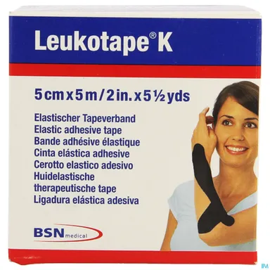 Leukotape K Huidelastische therapeutische tape Zwart 5 cm x 5 m 1