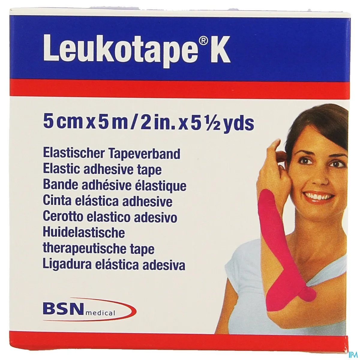 Leukotape K Huidelastische therapeutische tape Roze 5 cm x 5 m 1