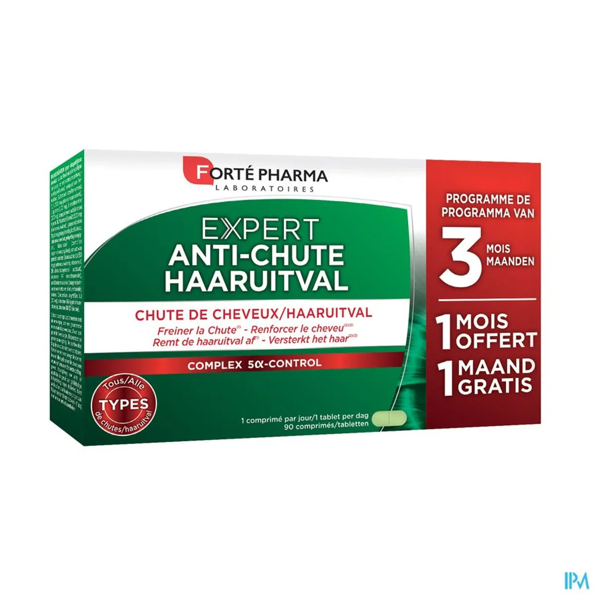 Forté Pharma Expert Cheveux Anti-Chute 3x30 Comprimés (2+1 gratuit)