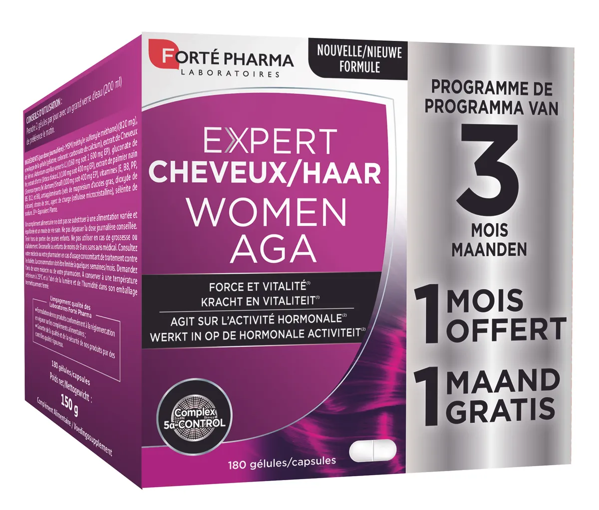 Forté Pharma Expert Cheveux Woman AGA 3 x 60 Capsules (2 + 1 gratuit)