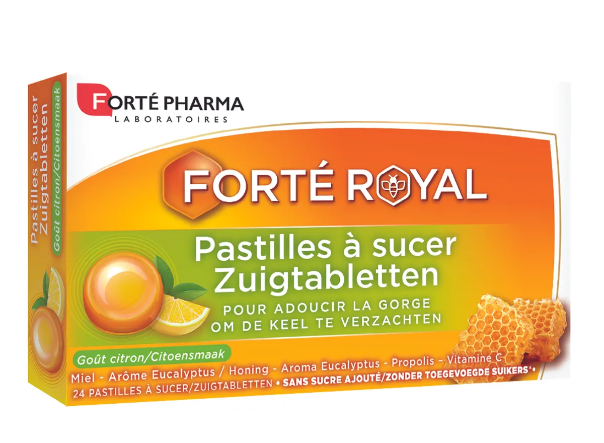Forté Pharma Forté Rub Keel Citroen 24 Zuigtabletten