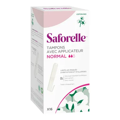Saforelle Coton Protect 16 Tampons avec Applicateur (Normal)