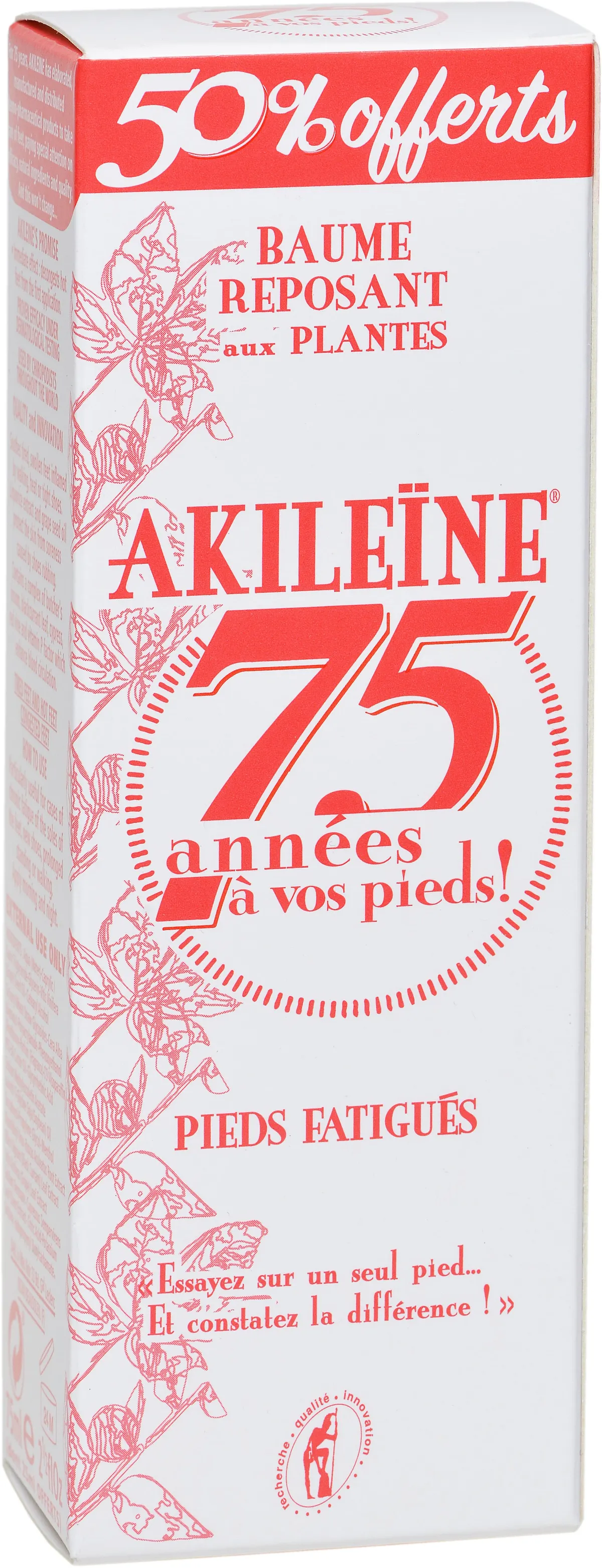 Akileine Rouge Baume Reposant 75ml (50% offert)