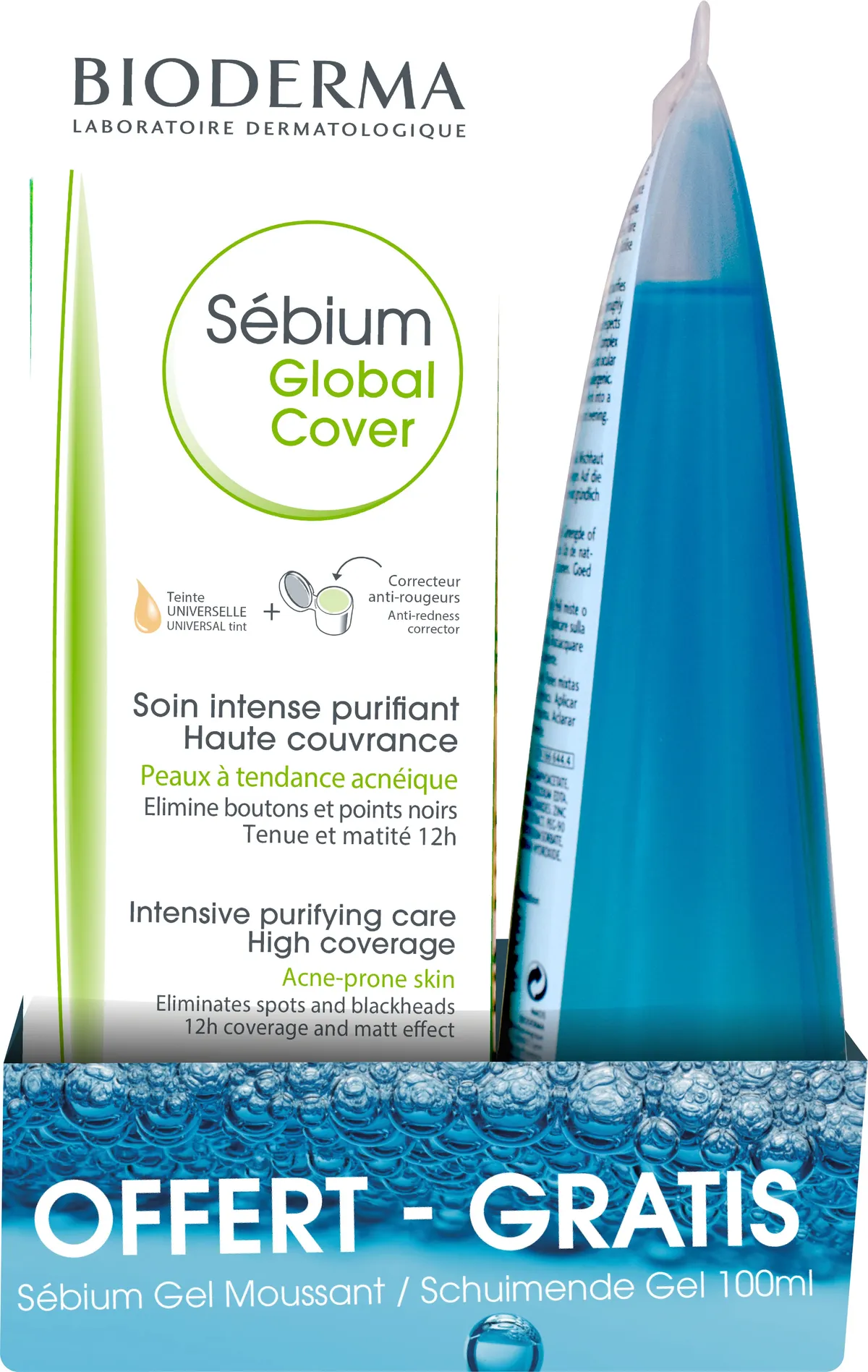 Bioderma Sebium Global Cover Cr 30ml + Mouss.100ml