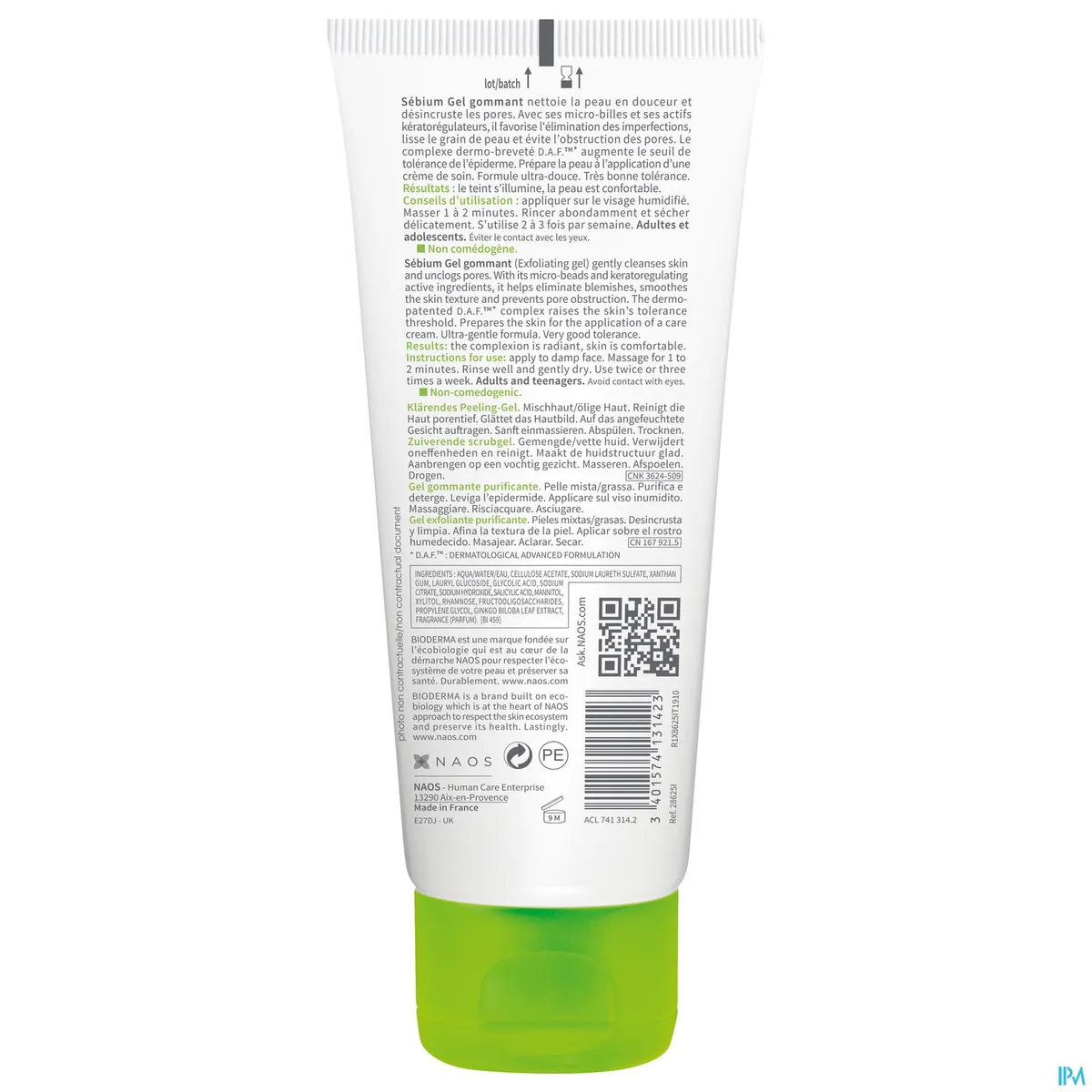 Bioderma Sebium Scrubgel Gemengde/Vette Huid 100ml (nieuwe formule)