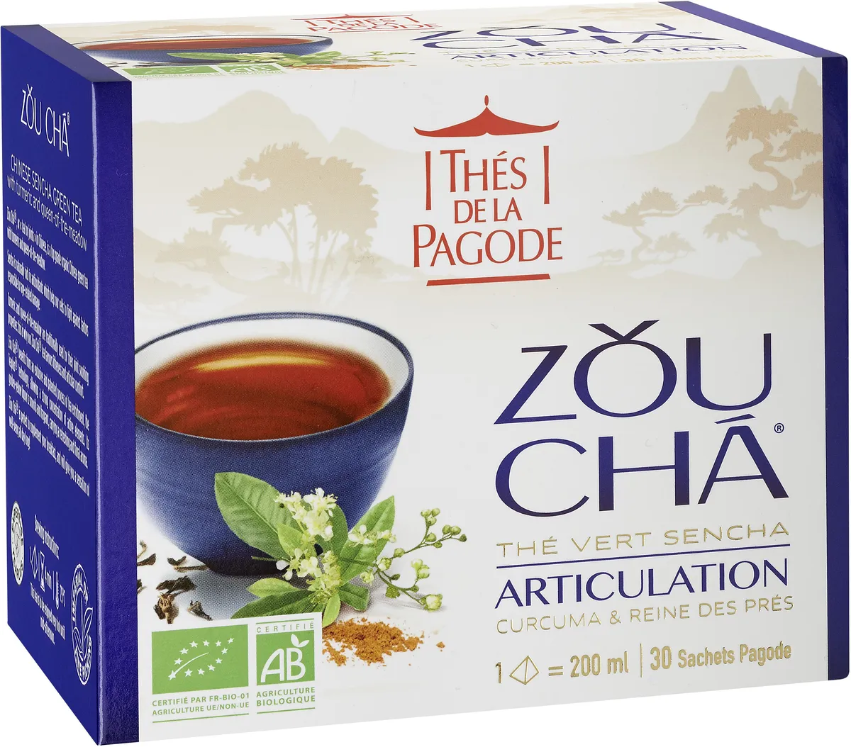 Thés De La Pagode Groene Biothee Met Sencha Zou Cha Gewrichten 30 Theezakjes