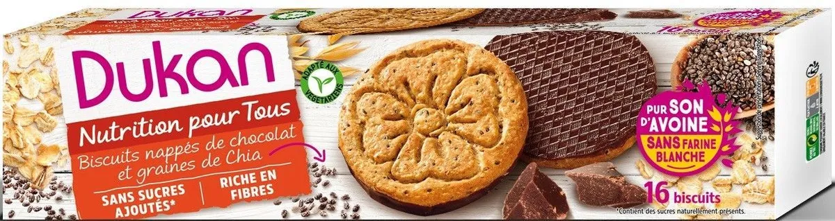 Dukan Koekjes Chocolat Graines Chia 160g