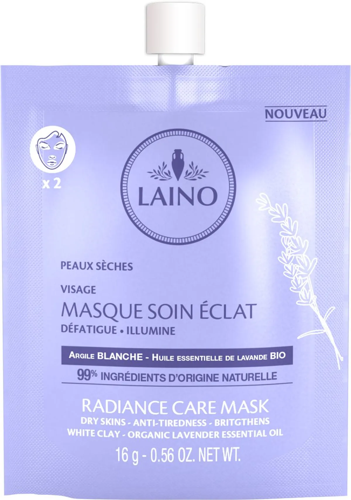 Laino Masque Visage Soin Eclat 16gr