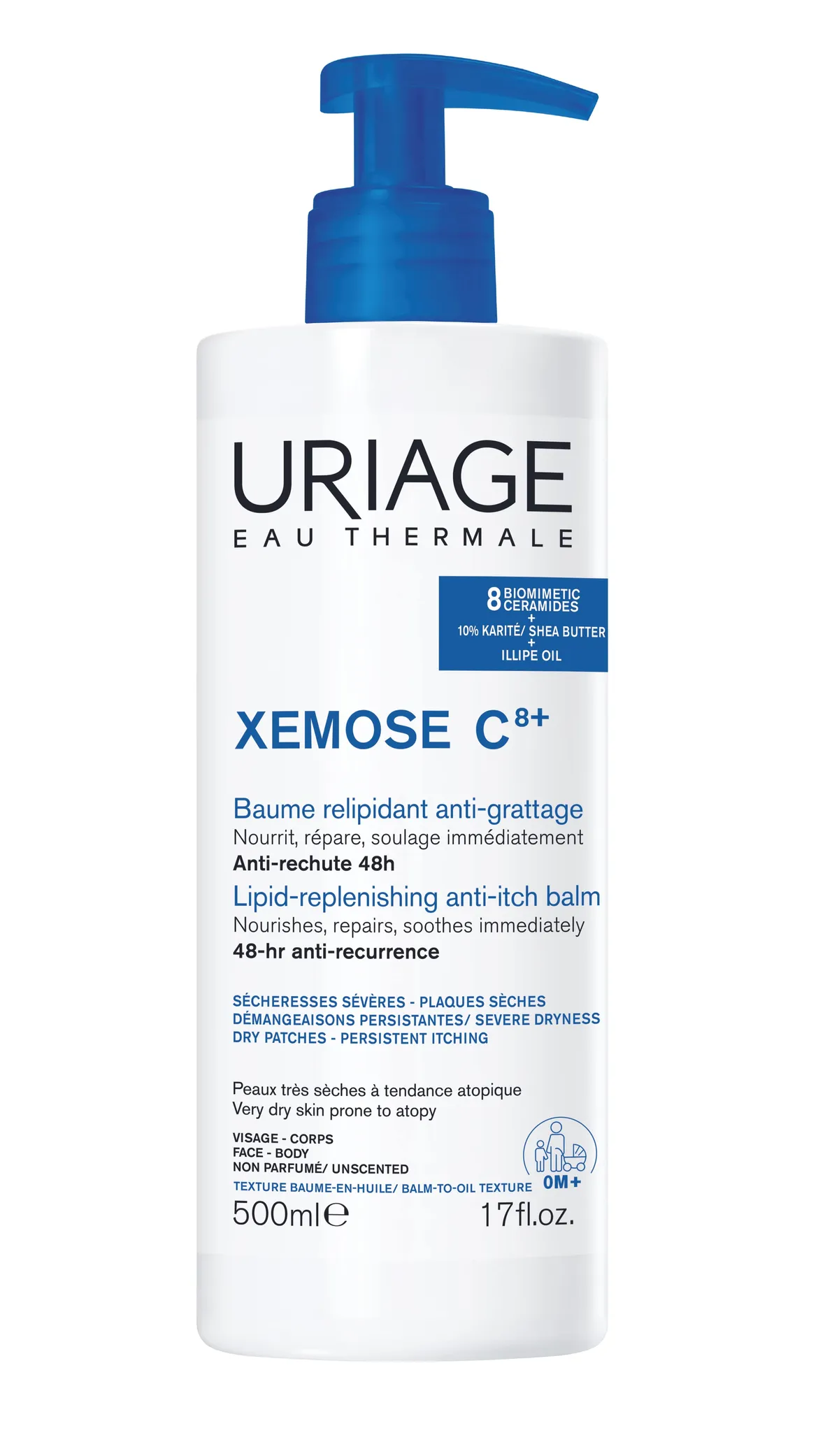Uriage Xémose C8+ Vetinbrengende Jeukwerende Balsem 500 ml