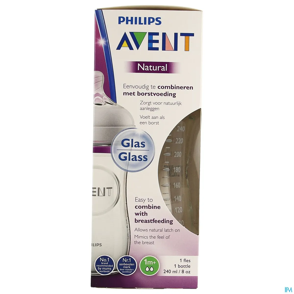 Philips Avent Natural 2.0 Biberon 240ml Verre