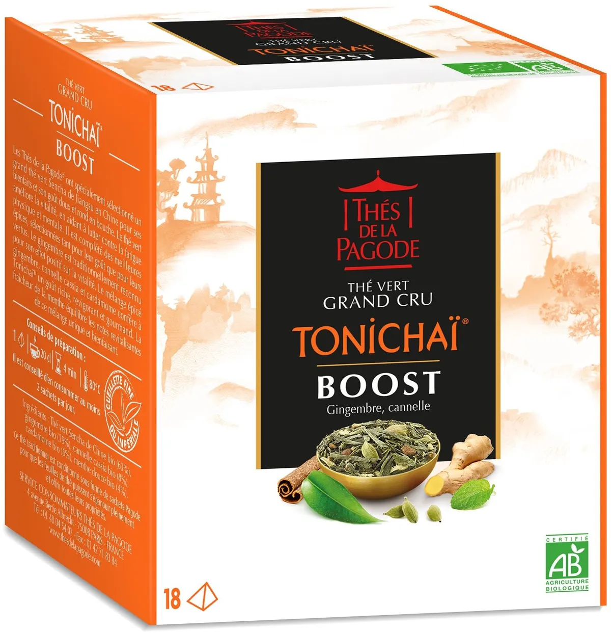 Thés De La Pagode Groene Biothee Grand Cru Tonichai Boost 18 Theezakjes