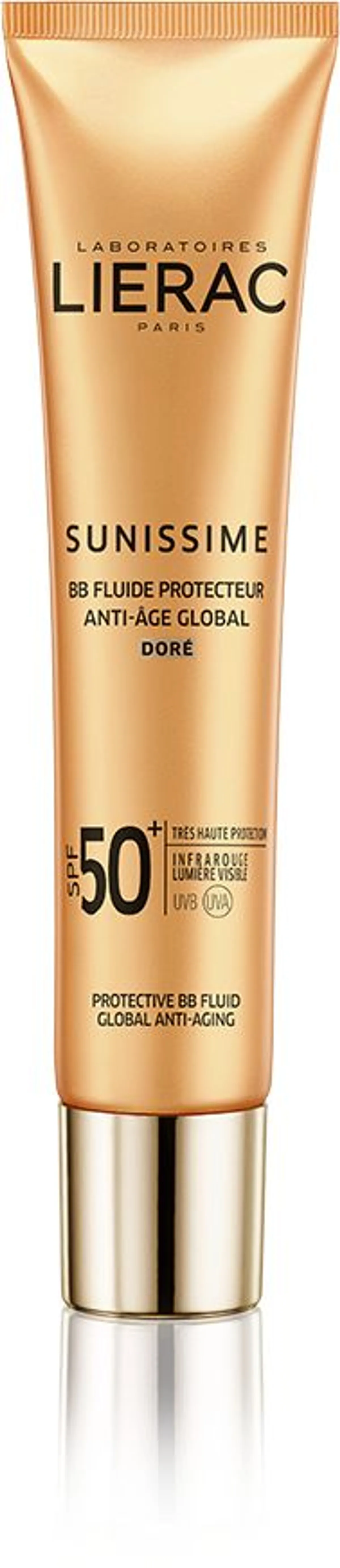 Lierac Sunissime BB Protection Fluid Global Anti-Aging Gezicht & Lichaam Vergulde Décolleté SPF50+ 40ml