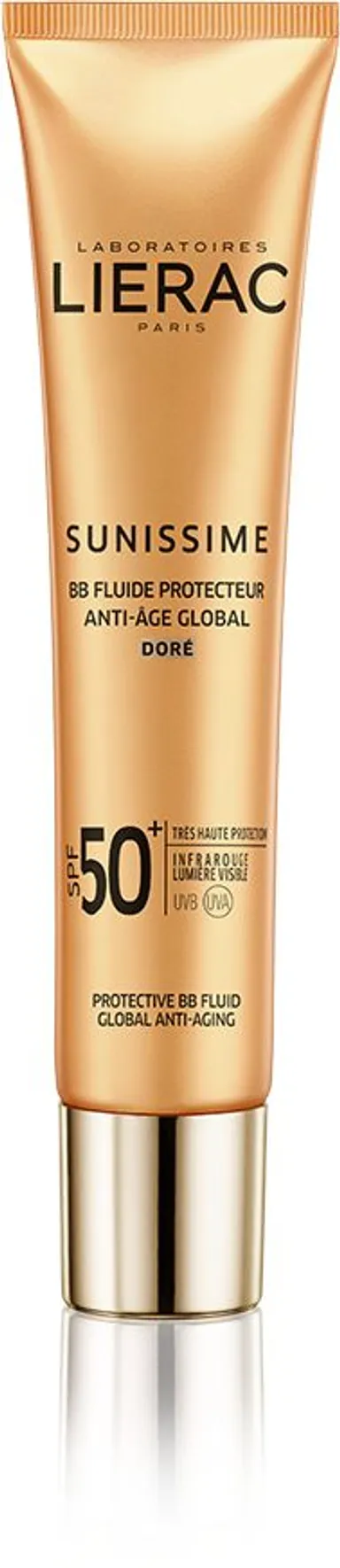 Lierac Sunissime BB Protection Fluid Global Anti-Aging Gezicht & Lichaam Vergulde Décolleté SPF50+ 40ml