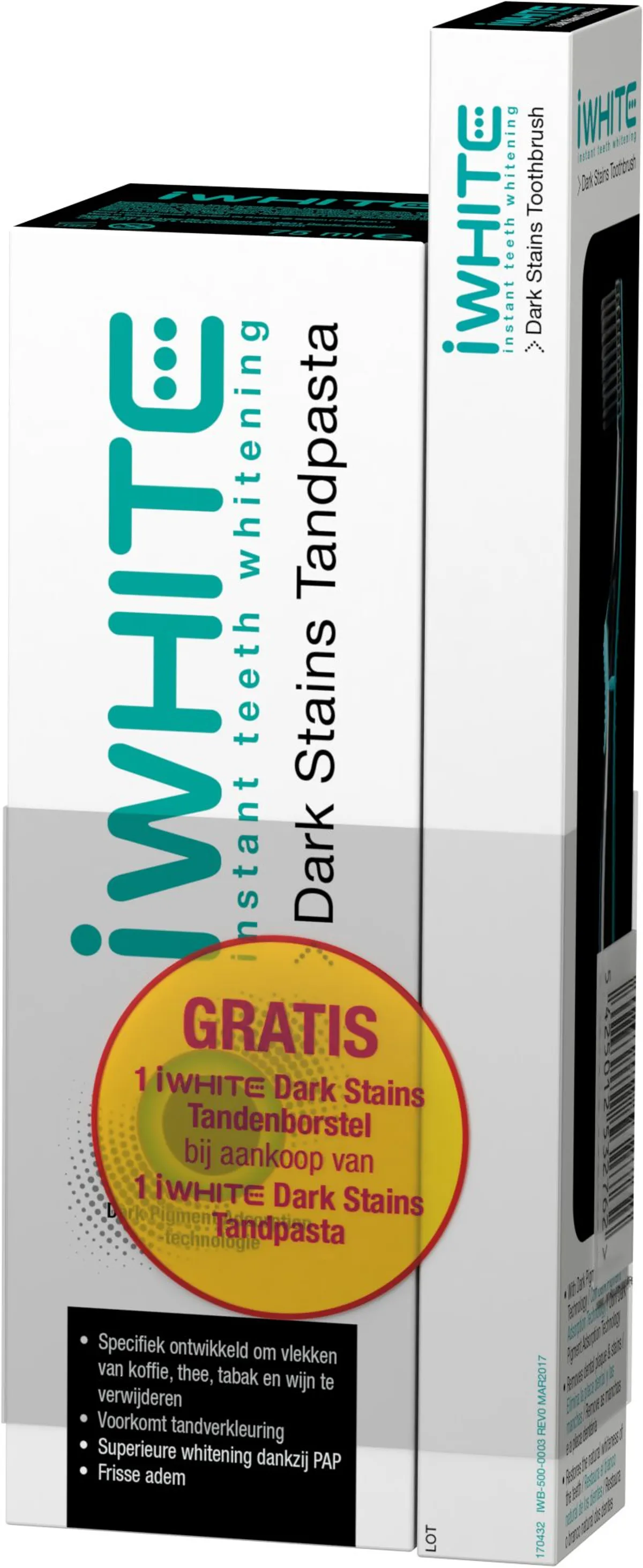 Iwhite Dark Stains Dentifrice + Brosse Dents Grat.