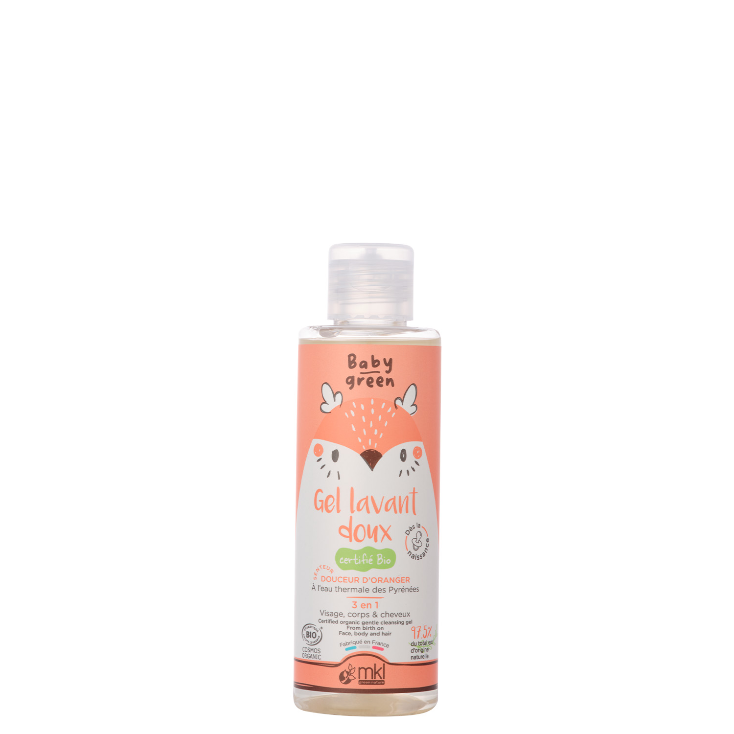MKL Baby Green Milde Reinigingsgel Zoete Sinaasappel 100 ml - MKL