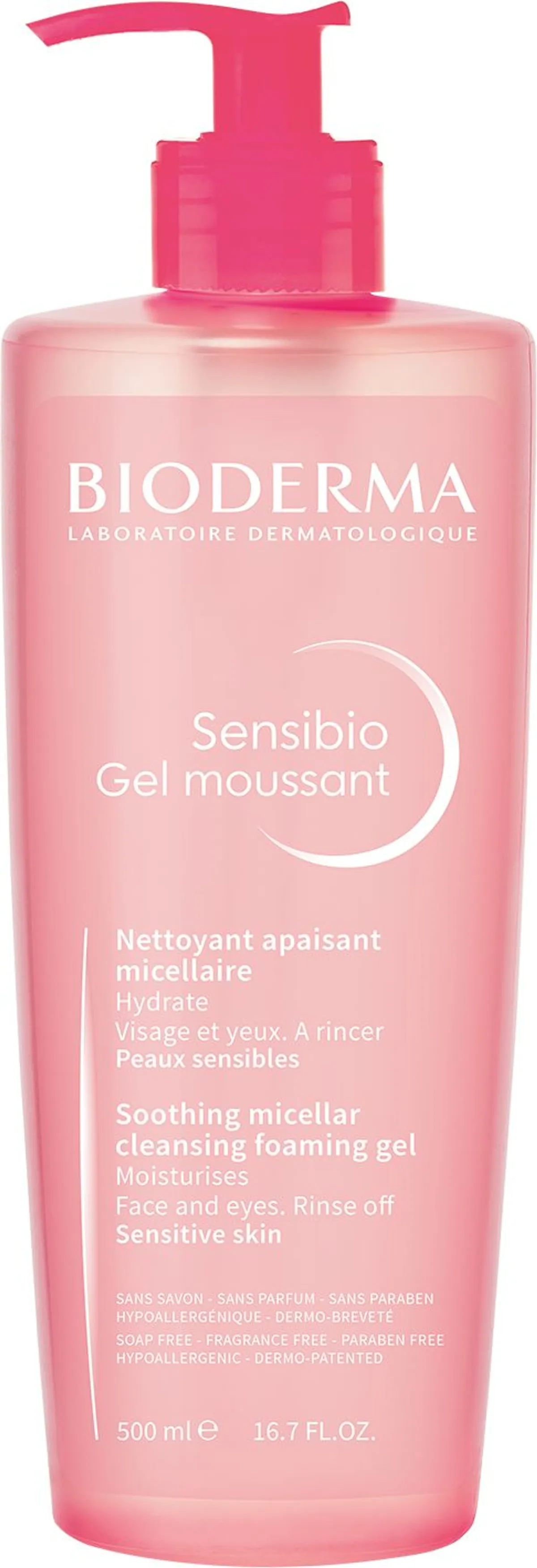 Bioderma Sensibio Gel Moussant Nettoyant Visage 500ml