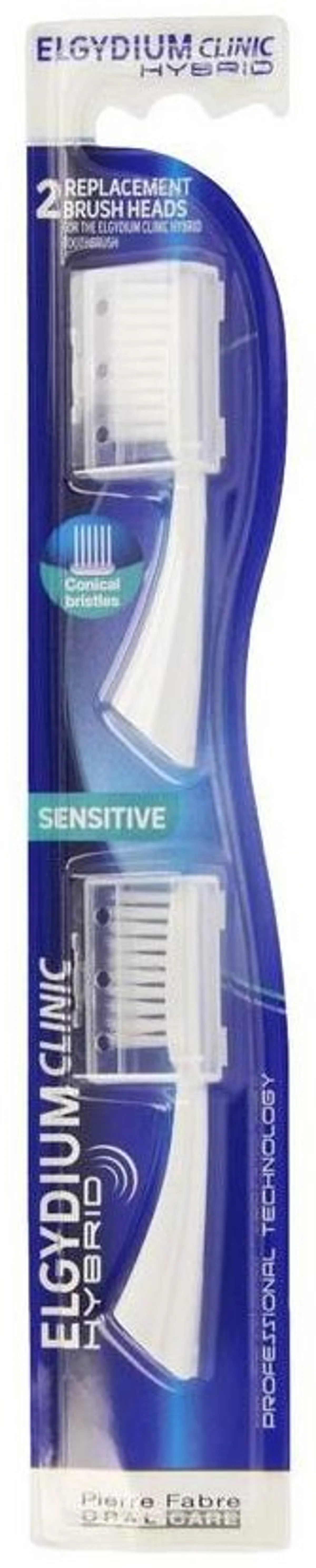 Oral Care Elgydium Clinic Hybrid Timer Sensitive Recharge Pour Brosse À Dents Électrique 2 Pièces