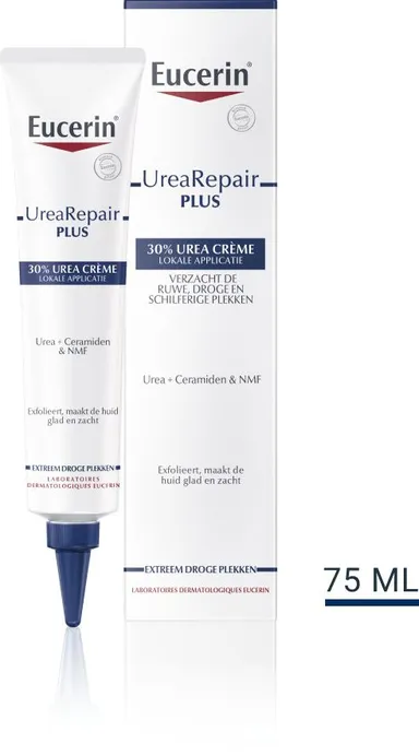 Eucerin UreaRepair Plus 30% Urea Crème Lokale Applicatie Extreem Droge Plekken Tube 75ml