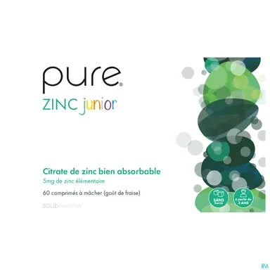 Pure Zink Junior 60 Tabletten om door te bijten