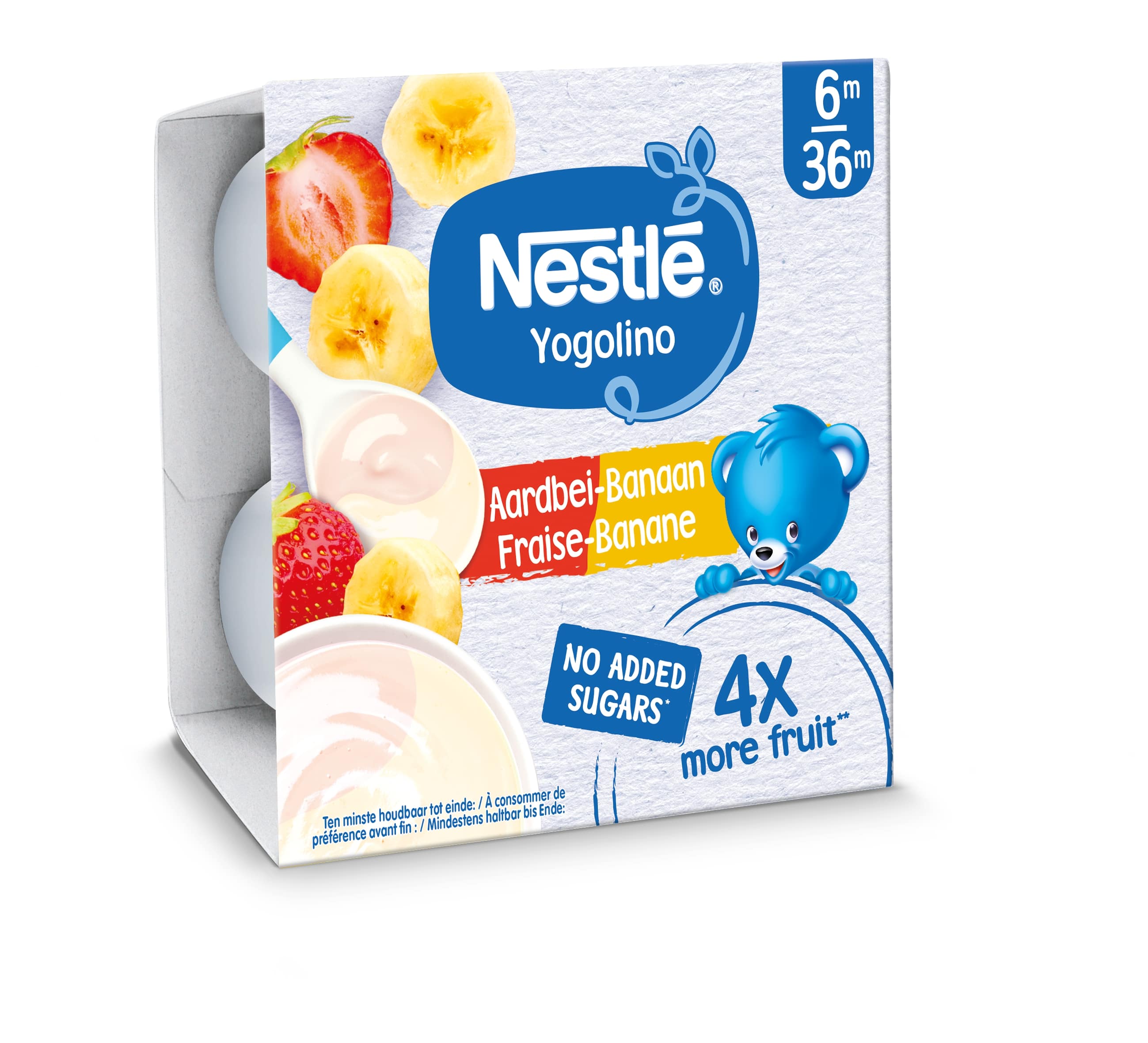Nestlé Yogolino Aardbei Banaan Baby 6+ Maanden 4x90 g - Nestlé