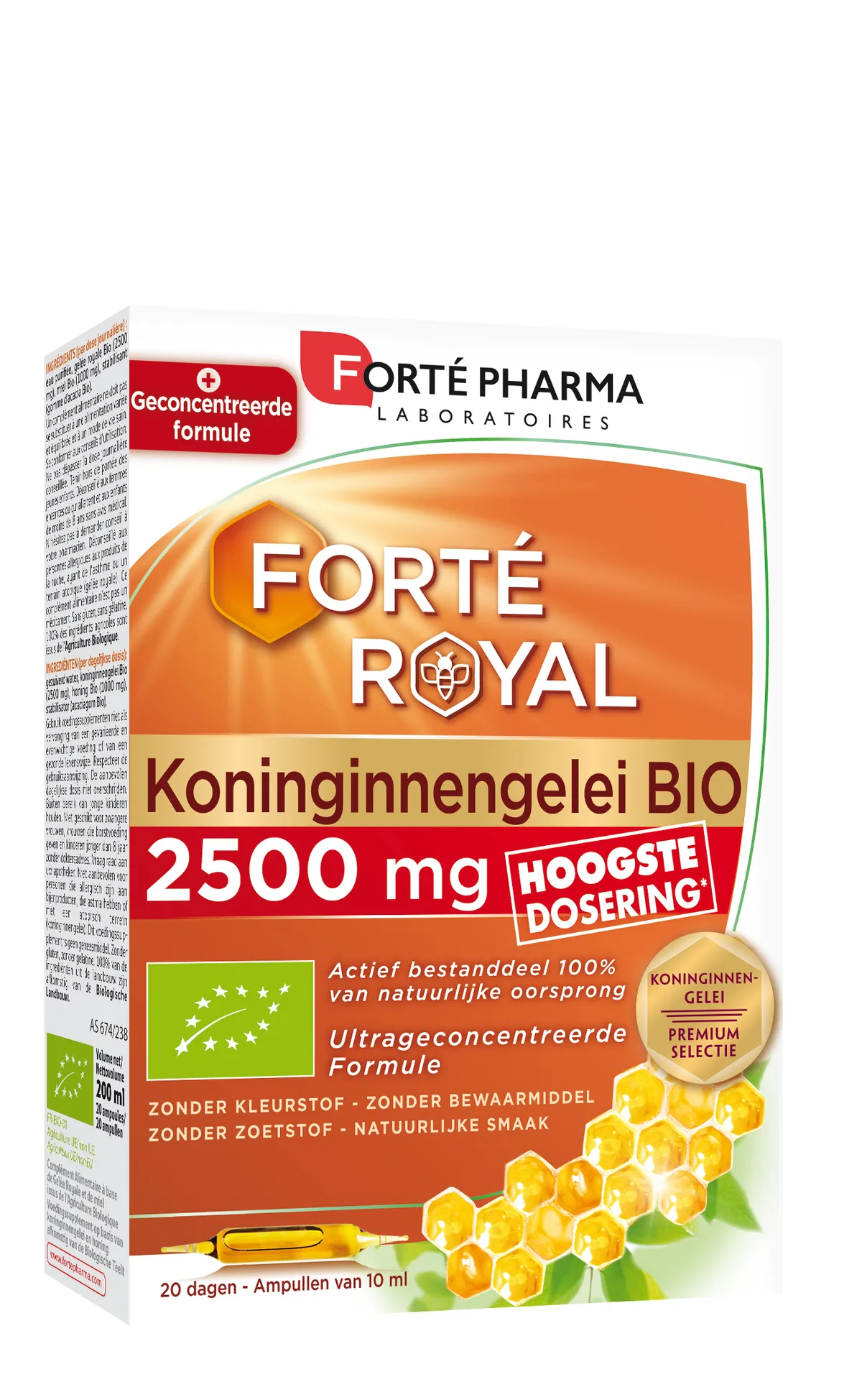 Forté Pharma Forté Royal Koninginnengelei Bio 2500 mg 20x10 ml