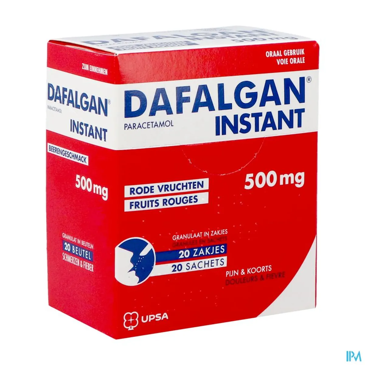 Dafalgan Instant 500mg Fruits Rouges 20 Sachets