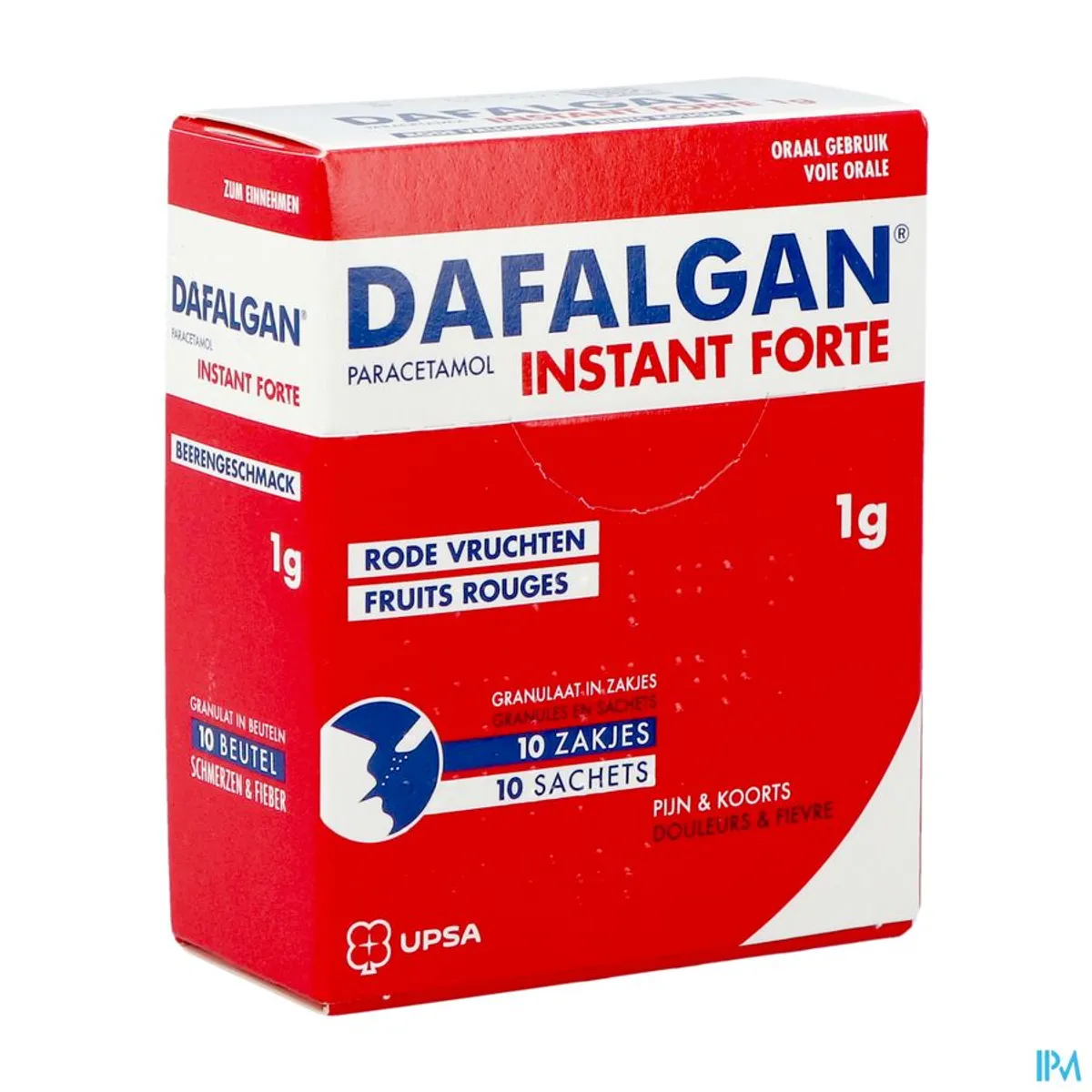 Dafalgan Instant Forte Fruits Rouges 1g 10 Sachets