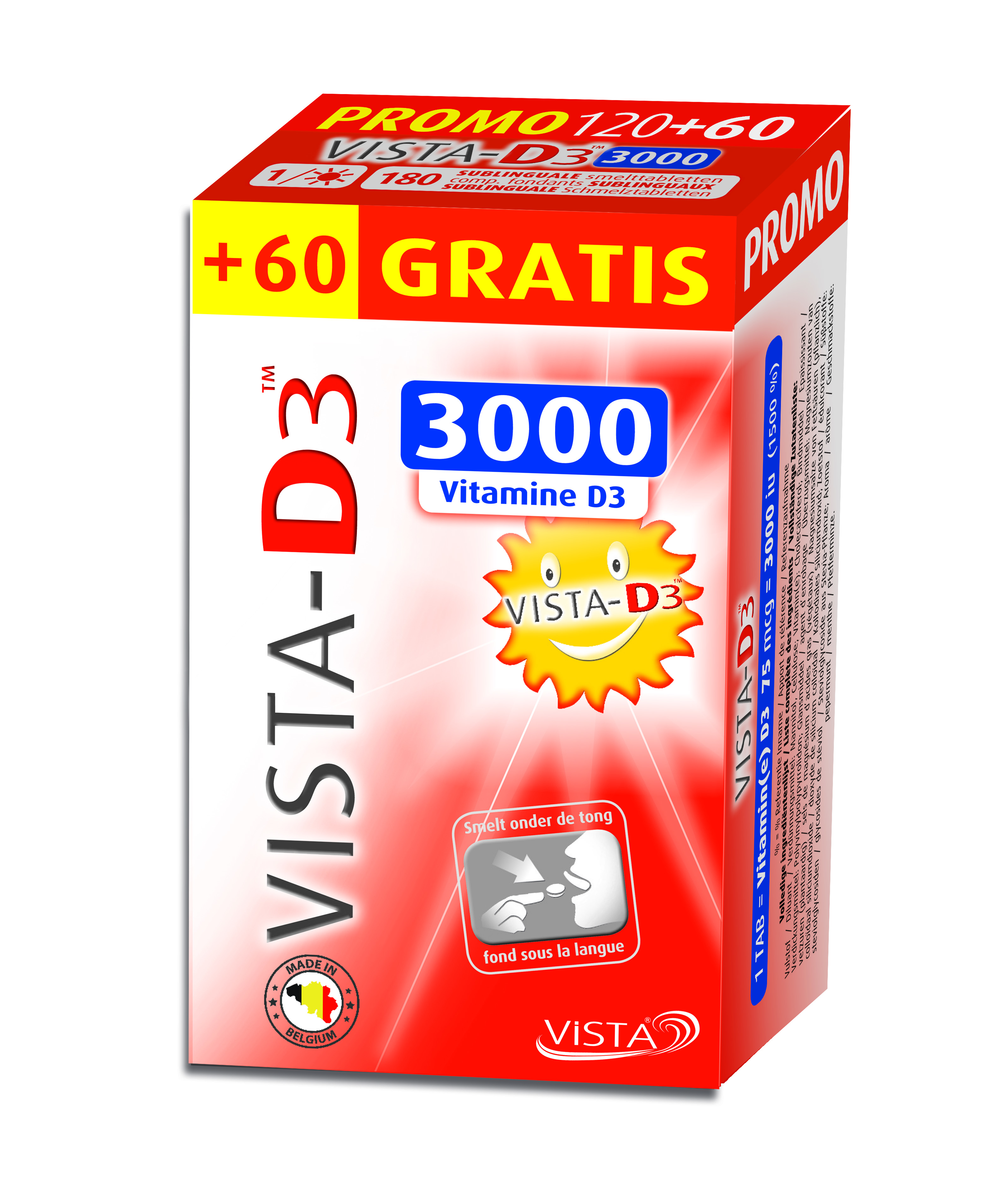 Vista D3 3000 Promo 120 Tabletten + 60 Gratis - Vista
