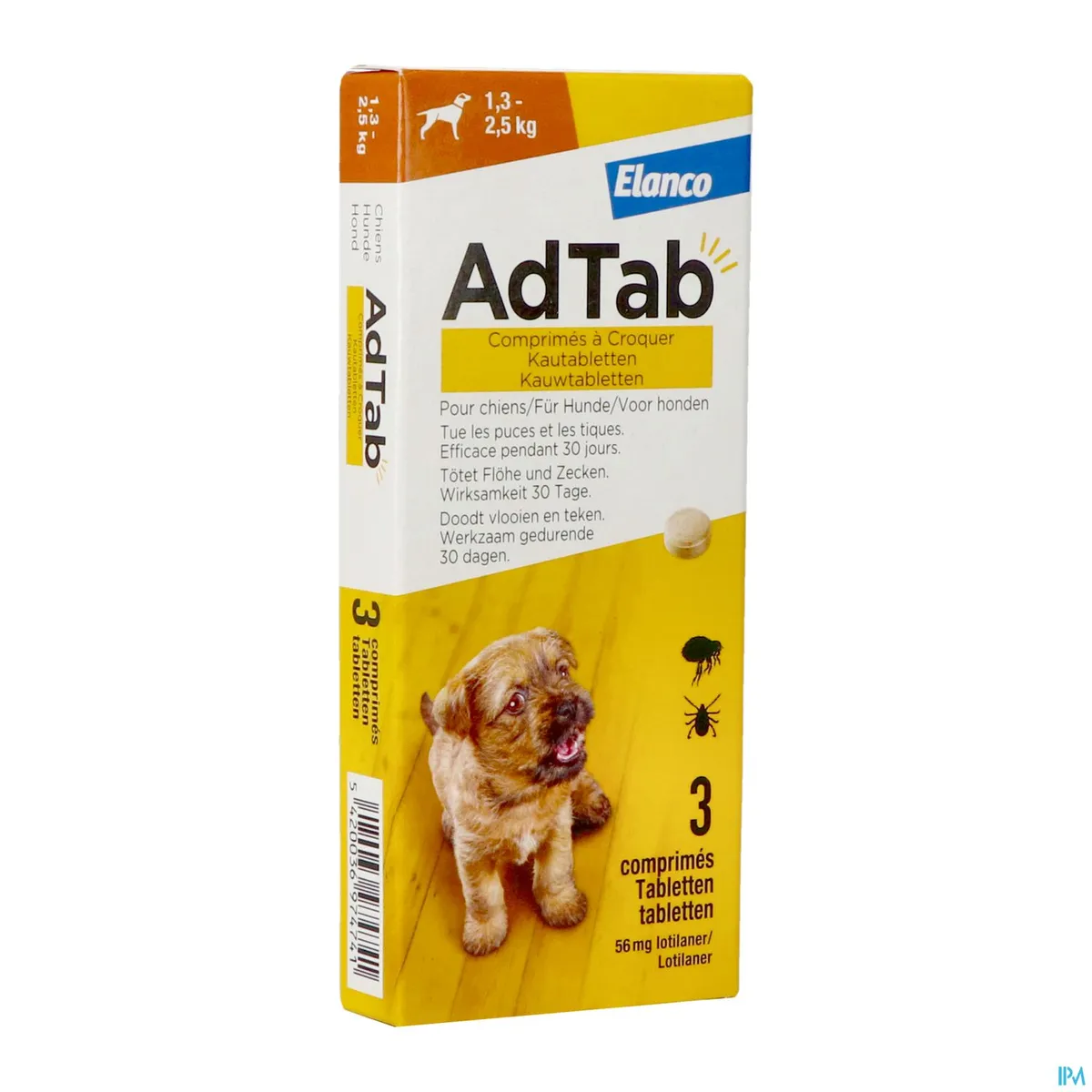 ADTAB 56MG HOND >1,3-2,5KG              KAUWTABL 3