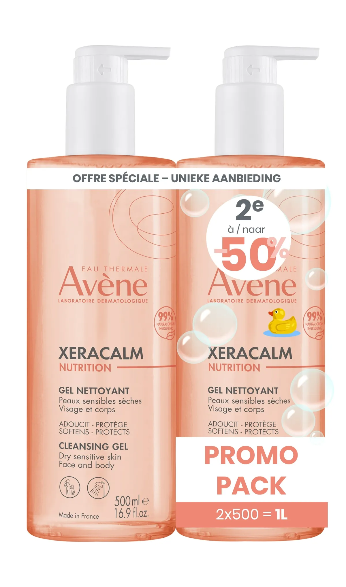 Avene Xeracalm Voedende Reinigingsgel 2x500 ml (2e aan halve prijs)
