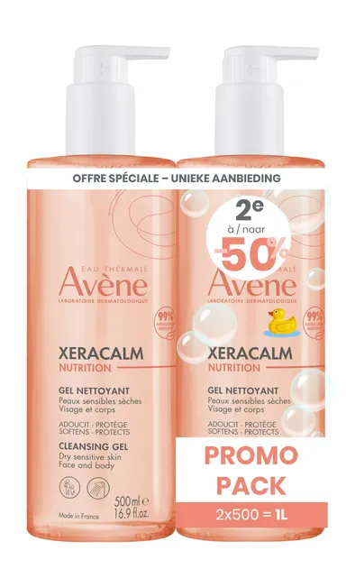 Avene Xeracalm Voedende Reinigingsgel 2x500 ml (2e aan halve prijs)