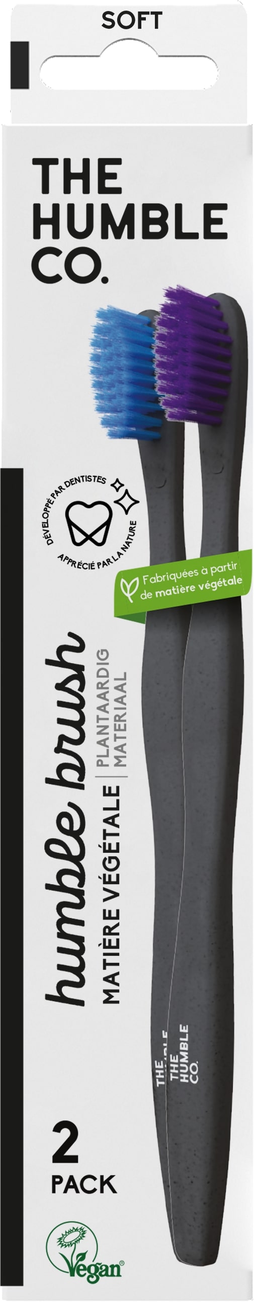 Humble Tandenborstel van Plantaardig Plastic Duo Blauw/Roze - HUMBLE BRUSH