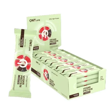 QNT Barre Protéinée Vegane L-Carnitine Brownie Framboise 40g