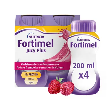 Fortimel Jucy Plus Frambozensmaak Fris Gevoel 4x200 ml