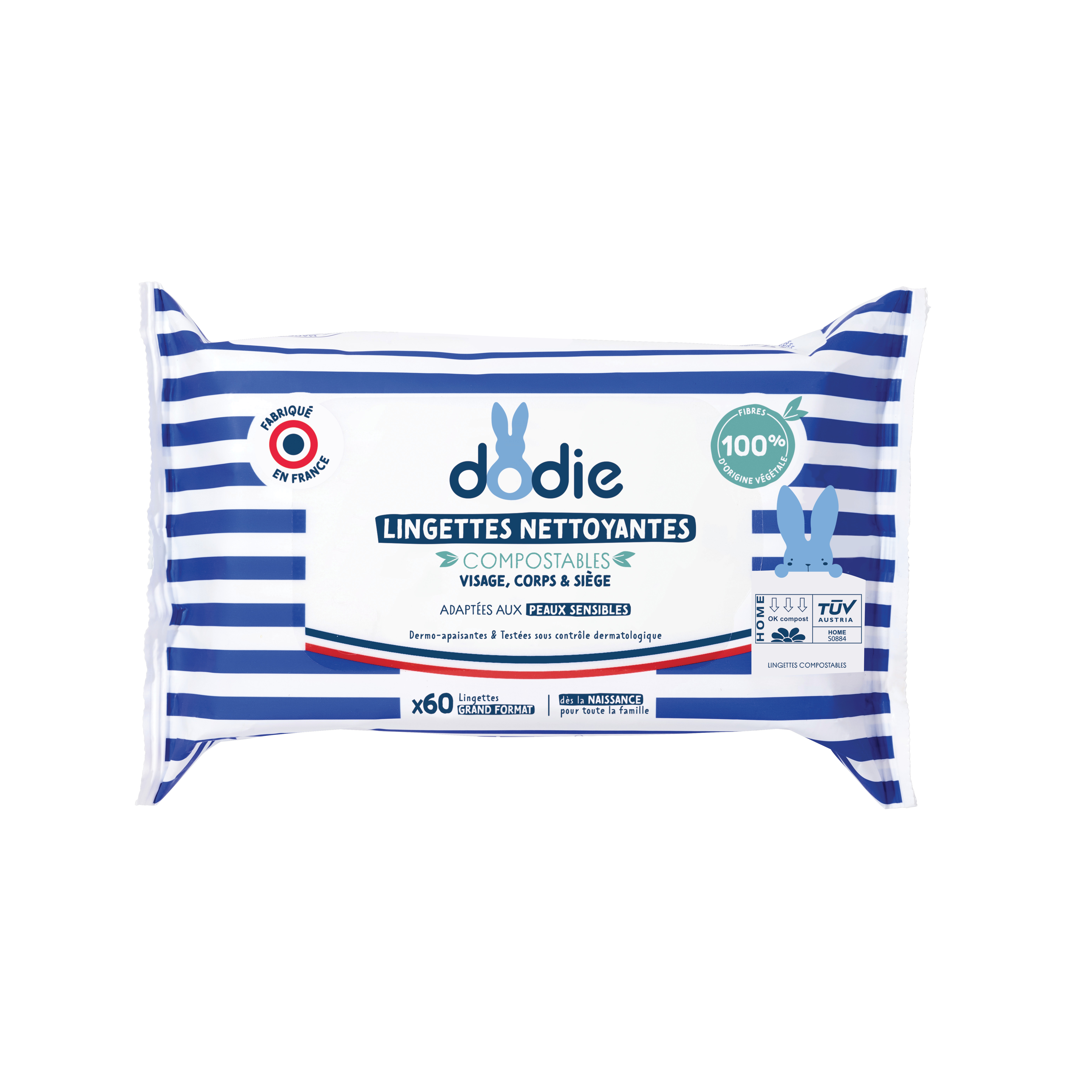 Dodie composteerbare reinigingsdoekjes 60 doekjes