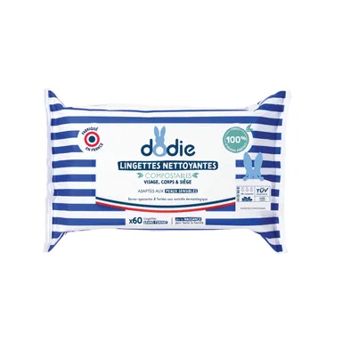 Dodie composteerbare reinigingsdoekjes 60 doekjes