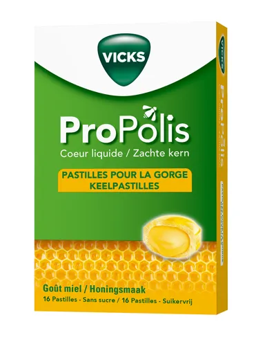 Vicks Propolis Cœur Liquide 16 Comprimés à Sucer