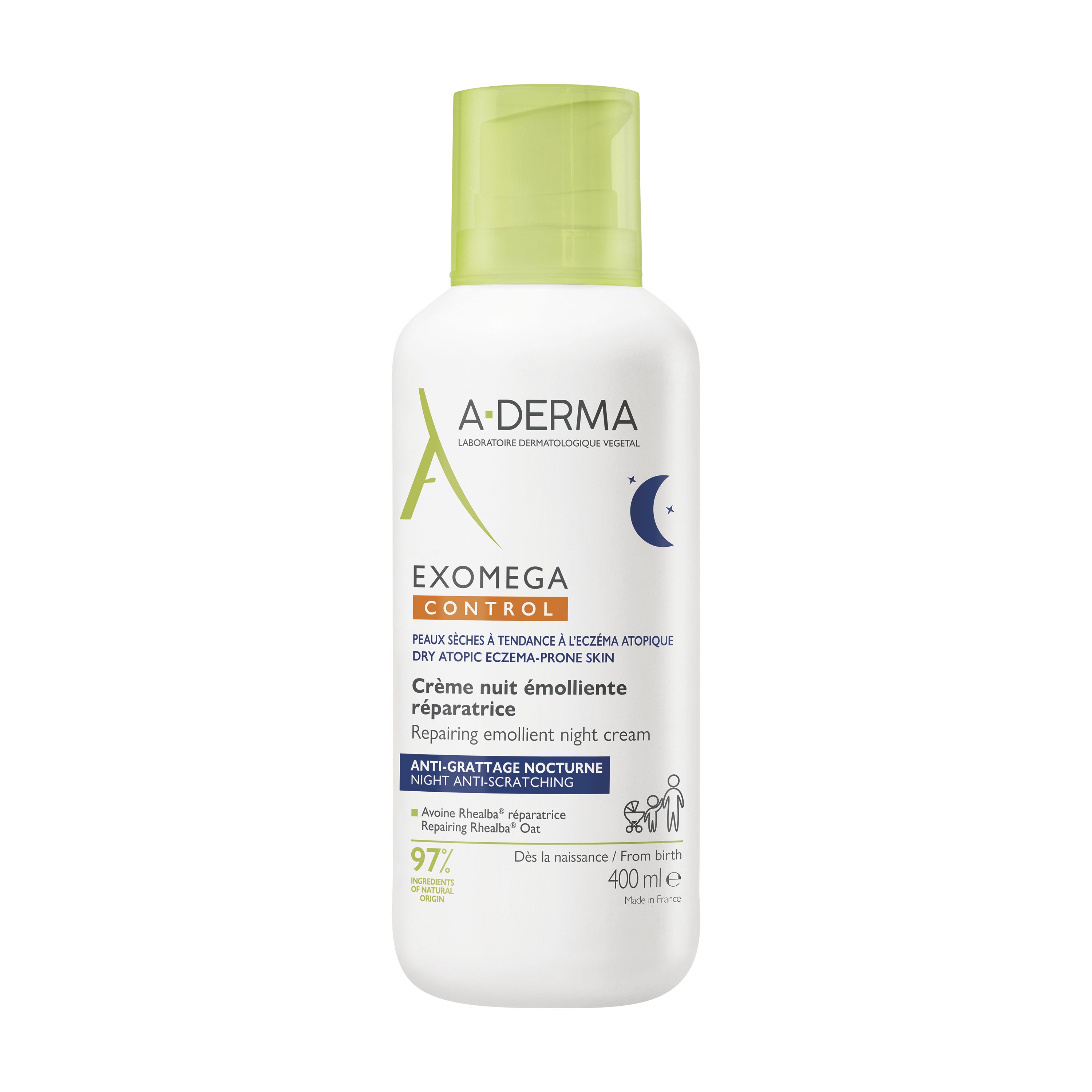 A-Derma Exomega Control Herstellende Emolliërende Nachtcrème Anti-Nachtjeuk 400Ml - A-Derma
