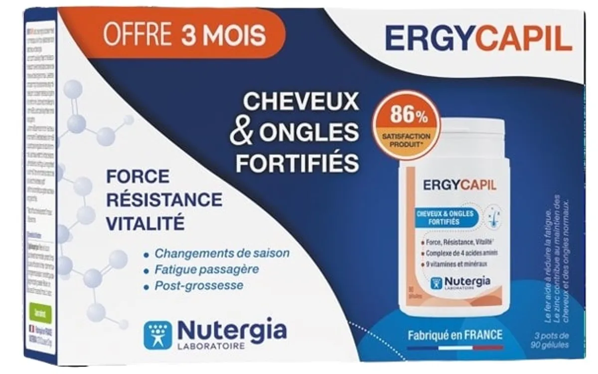 Nutergia Ergycapil Cheveux & Ongles Fortifiés 3x90 Gélules