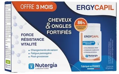 Nutergia Ergycapil Cheveux & Ongles Fortifiés 3x90 Gélules