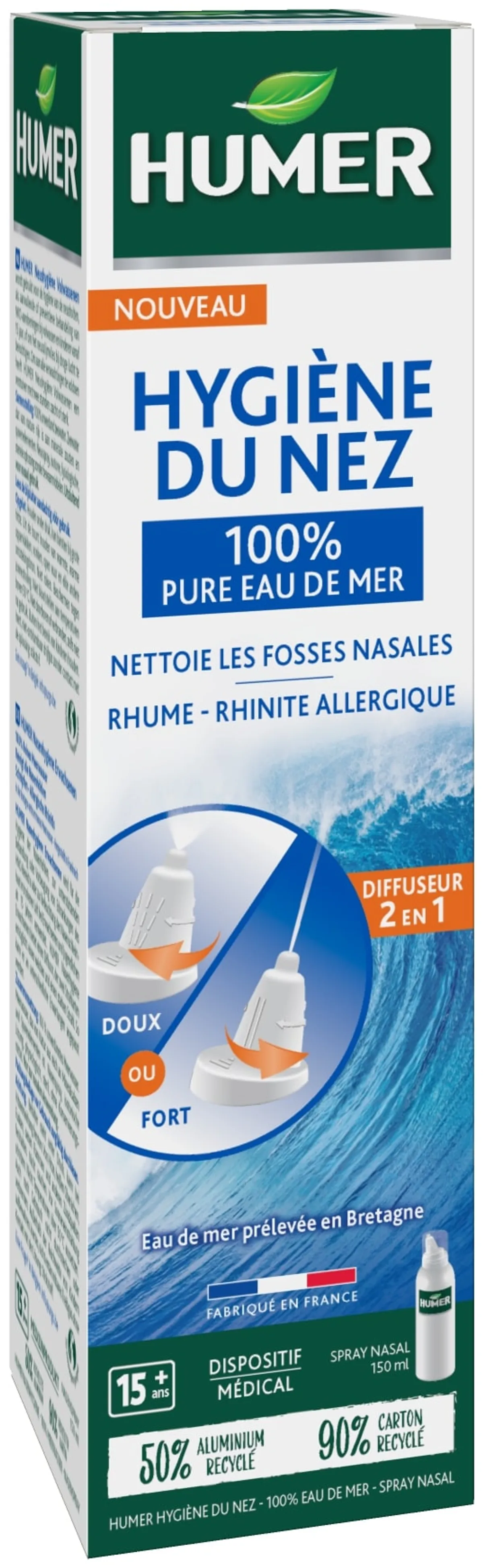 Humer Spray Isotonique Adulte Double Diffusions 150ml