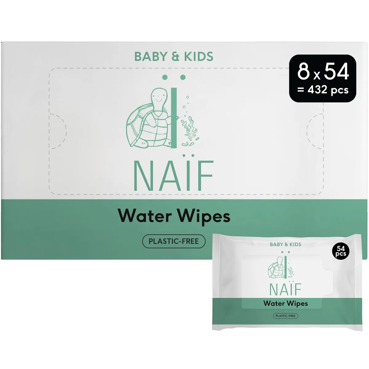 Naïf Baby & Kids Lingettes à l'Eau 8x54 Pièces