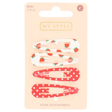 My Style Kids Aardbei Clicclac M 4 stuks
