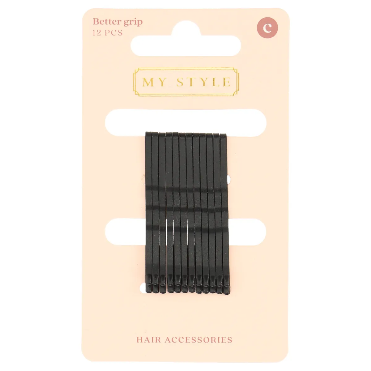 My Style Haaraccessoires Basic Bobby Pins Grip Zwart 12